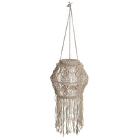 Truu Design - Hand Crafted Macrame Hanging Lamp Shade 11.5 x 37, inches, Cream White-Measure: 11.5”L x 37”H x 11.5”W