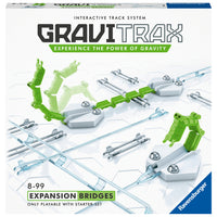 Ravensburger Gravitrax Set d'Extension Ponts et Rails-Contenu: 3 ponts réglables en longueur, 2 rails étroits (extra-longs), 2 rails ralentisseurs (extra-longs), 1 rail long, 2 rails moyens, 3 rails courts, guide d’utilisation (D, F, I, EN, NL, E)