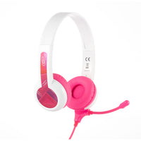 BuddyPhones StudyBuddy Casque - Rose-Style de casque sur l'oreille pour les enfants avec SafeAudio