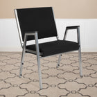 Flash Furniture – Fauteuil bariatrique antimicrobien HERCULES, noir avec cadre argenté, paq./4-Rembourrage en tissu antimicrobien noir