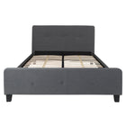 Flash Furniture - Grand lit plateforme tapissier capitonné Tribeca - tissu gris foncé-Lit plateforme