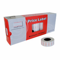 Eddie's - Motex Etiquettes MX5500 Plus - Permanentes - 1 Ln 8 Caractères - Ligne blanche/orange - Paquet de 25-Étiquettes permanentes MX 5500 Plus