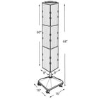 Azar Displays – Présentoir à panneaux perforés emboîtables et à roulettes, 8 x 8 x 60 po, transparent (703390-CLR)-4 panneaux emboîtables perforés pour comptoir