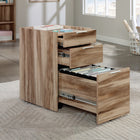 Sauder - La Collection Bergen Circle Caisson mobile à 3 tiroirs - Finition Kiln Acacia-Trois tiroirs de rangement avec glissières à extension complète.