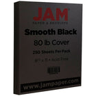 JAM Paper Papier cartonné mat, 8,5 x 11 po, 80 lb, noir lisse, 250/paquet (64429575b)-Noir lisse