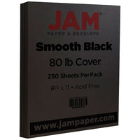 JAM Paper Papier cartonné mat, 8,5 x 11 po, 80 lb, noir lisse, 250/paquet (64429575b)-Noir lisse