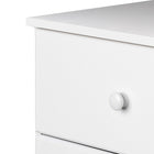 Prepac - Commode Astrid, 4 tiroirs, blanc-Poignées en bois massif au fini blanc
