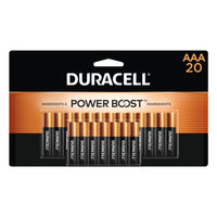 Duracell - Coppertop Piles Alcalines AAA  - paquet de 20-CONÇUES AVEC DES INGRÉDIENTS POWER BOOSTMC : les piles alcalines AAA Duracell Coppertop offrent à vos appareils une performance longue durée