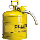 JustriteMD – Bidon de sécurité AccuFlowMC de type II, 5/8 po, jaune-Le mécanisme de déclenchement Safe-SqueezeMD exclusif d’AccuflowMC offre un débit régulier et un versement précis