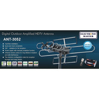 Electronic Master – Antenne TVHD télécommandée, 22 x 37 x 14 (po), argenté-Installation sans outil