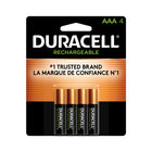 Duracell - Piles Rechargeables AAA - paquet de 4-PUISSANCE LONGUE DURÉE ENTRE LES RECHARGES - La pile rechargeable Duracell triple A est conçue pour être utilisée dans les appareils tels que les manettes de jeu vidéo, les dispositifs électroniques sans fil, les interphones de surveillance et plus encore