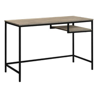 Monarch Specialties - 7370 Bureau 48 po L - Taupe Fonce/Metal Noir-Spacieux dessus de table fini blanc