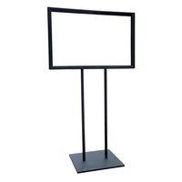 Eddie's - Porte-affiches de comptoir 7" H x 11" L avec poteaux de 12" - Noir mat - Paquet de 4 (130074-4)-Porte-affiches de comptoir