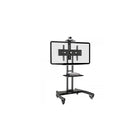 Rocelco – Chariot de téléviseur à écran plat standard VSTC, noir-Réglage télescopique de la hauteur de 41,3 à 59 po du dessus à la base (dimensions de 32 larg. x 28 prof. po). La hauteur moyenne jusqu’au haut du téléviseur est de 67 po/170 cm selon la taille de l’écran installée.