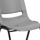 Flash Furniture - Chaise coquille grise, empilable et ergonomique de la série HERCULES avec cadre noir, capacité de 880 lb-Renforts de support double