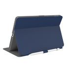 Speck - Coque Balance Foilio avec Microban pour iPad (2019/2020) - Marine arcadia/Gris foncé-Fermeture à loquet sécurisée maintenant la tablette en place