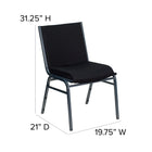 Flash Furniture – Chaise empilable robuste noire à motifs à revêtement Hercules rembourrée de 3 po, 4/pqt-Siège en contreplaqué épais de 0,625 po