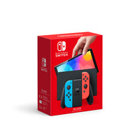 Nintendo Switch Oled - Rouge/Bleu-Écran OLED de 7 pouces - Profitez de couleurs éclatantes et du contraste saisissant avec un écran qui ressort les couleurs