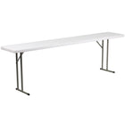 Flash Furniture – Table pliante de 18 x 96 po, plastique blanc (DADYCZ2442GW)-Table commerciale prête à l'emploi