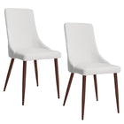 WHI - Chaise, Jeu de 2 en Similicuir et Métal - Blanc-Dimensions: 22,75 po l x 18 po x 35,75 po P H