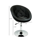 Nicer Furniture - tabouret de meuble-lavabo rond - noir-Base en forme de cloche chromée pour la stabilité