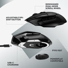 Logitech G502 X LIGHTSPEED Souris Gaming Sans Fil - Noir-Bouton DPI-shift redessiné : Souris de jeu optique sans fil dotée d'un bouton DPI-shift réversible et amovible pour une personnalisation précise en fonction de la prise en main et des préférences
