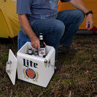Miller Lite - Glaciere retro avec ouvre-bouteille, 13 L (14 q), Blanc-Peut contenir jusqu'à 18 canettes ou 12 bouteilles