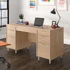 Sauder 60"W La Collection Clifford Place Bureau Ministre - Finition Natural Maple-Deux tiroirs à fichiers avec glissieres à extension complete peuvent contenir des fichiers suspendus de taille lettre.