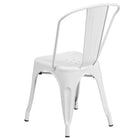 Flash Furniture – Chaise empilable en acier pour l’intérieur et l’extérieur, blanc (CH31230WH)-Dos courbé avec latte verticale
