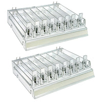 Azar - Clair 8 Diviseur de compartiment Bac Cosmetic Tray avec pousseurs - Paquet de 2-Vendu en paquets de: 2