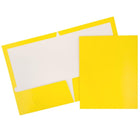 JAM PaperMD – Chemises de présentation à 2 pochettes plastifiées et lustrées, jaune, 25/paquet-Chemises en papier cartonné jaune lustré