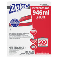 Ziploc − Sacs d’emballage à double fermeture à glissière − 7 po x 7 7/16 po − paquet de 500-Doté de la nouvelle technologie Grip n’ Seal