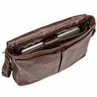 Mancini - Sac Messager pour portable 15po / tablette Milan - 18" x 6.5" x 12.25" - Brun-Poche équipé de la dernière technologie de blocage d’ondes RFID