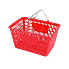 FuTECH - Panier à provisions avec poignée chromée - 18,5 L x 13 l x 10 H po - Rouge - Paquet de 4-Commerce de détail
