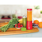 Euro Cuisine – Mélangeur personnel MM1R, 10 oz avec deux bouteilles, rouge-2 modes de fonction : Mode impulsion à une touche ou appuyez pour un fonctionnement continu