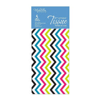 MillBrook Papier de soie, Motif chevronnés multicolores, 5 feuilles par paquet, caisse de 12 (93039)-Papier de soie