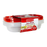 RubbermaidMD – Contenants rectangulaires Take Alongs pour aliments, rouge, paq./3-Parfait pour la boîte à lunch, les collations et l’artisanat