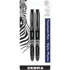Zebra - Stylo plume jetable - noir - paquet de 2-Système d’encre innovant sans cartouche à recharger