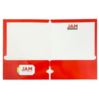 JAM PaperMD – Chemises scolaires à 3 trous et à 2 pochettes, plastifiées et lustrées, rouge, 25/paquet-Capacité : 200 feuilles