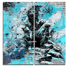 Designart – Art de rue sur toile, comportement bleu risqué (PT3633-4-40-40)-Impression