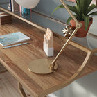 Sauder - La Collection International Lux Bureau - Finition Sindoori Mango-Cadre metallique avec finition doree satinee.