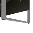 Bestar Aquarius Bureau avec un caisson - Gris profond & blanc-Base en acier avec patins niveleur