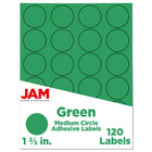 JAM Paper - Joints d'autocollants pour étiquettes circulaires - 1 2/3 po de diamètre - Vert - Paquet de 120-Emballage anglais seulement