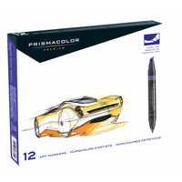 Marqueurs double pointe Premier de Prismacolor, couleurs variées, 12/paq. (3620HT)-Marqueurs à dessin double pointe en 12 couleurs variées