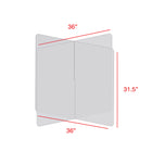 Diviseur de table Mark Maker à 4 voies - 36" L x 36" L x 31,5" H - Acrylique transparent 1/4" - Pas de traversées-Fabriqué à partir d'acrylique transparent de 1/4".