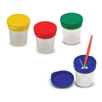 Pots de peinture anti-éclaboussures Melissa & Doug, paquet de 12-Les couvercles colorés gardent la peinture à sa place