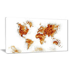 Designart – Carte du monde brun miel, imprimé sur toile (PT2708-32-16)-Impression