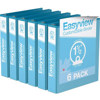 Davis Group Super offre Easyview, Reliure View à anneaux ronds 1.5 po, personnalisable, paquet de 6 - Bleu Turquoise-3 Reliure À Anneaux