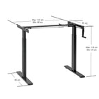 Ezywork - Cadre de bureau debout manuel - manivelle -noir-Plage de réglage de la largeur : 33,9" - 52,4" (86cm - 133cm)