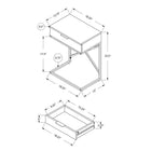 Monarch Specialties - 3471 Table D'Appoint - 24 po H/Gris Cimente/Metal Chrome-Table d'appoint polyvalente peut-être utiliser comme table d'appoint ou table de chevet